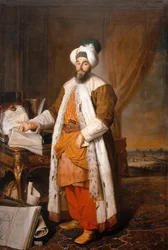 Porträt von Mehemet Said Pascha, Bey von Rumelien, Botschafter des osmanischen Sultans Mahmud I. in Versailles, 1742